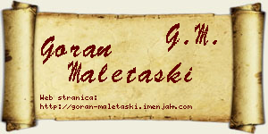Goran Maletaški vizit kartica